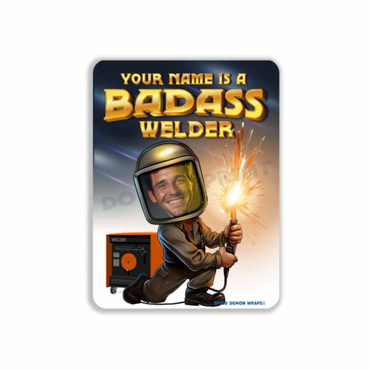 Personalized Bad Ass Welder Metal Sign Welding Caricature