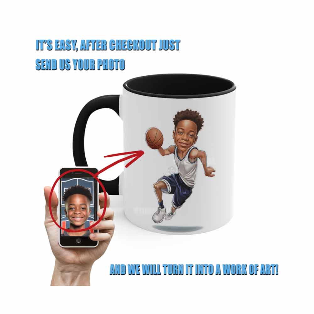 Basketball Player Coffee Mug Caricature From Photo