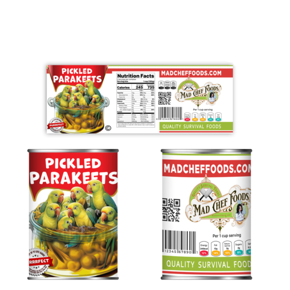 Pickled Parakeets Soup Can Label