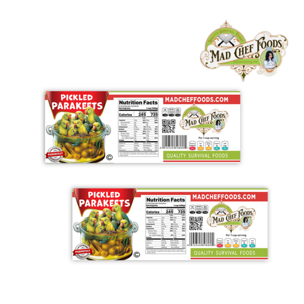 Pickled Parakeets Funny Prank Soup Can Labels Gag Gift