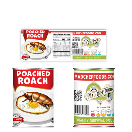 Poached Roach Soup Can Label