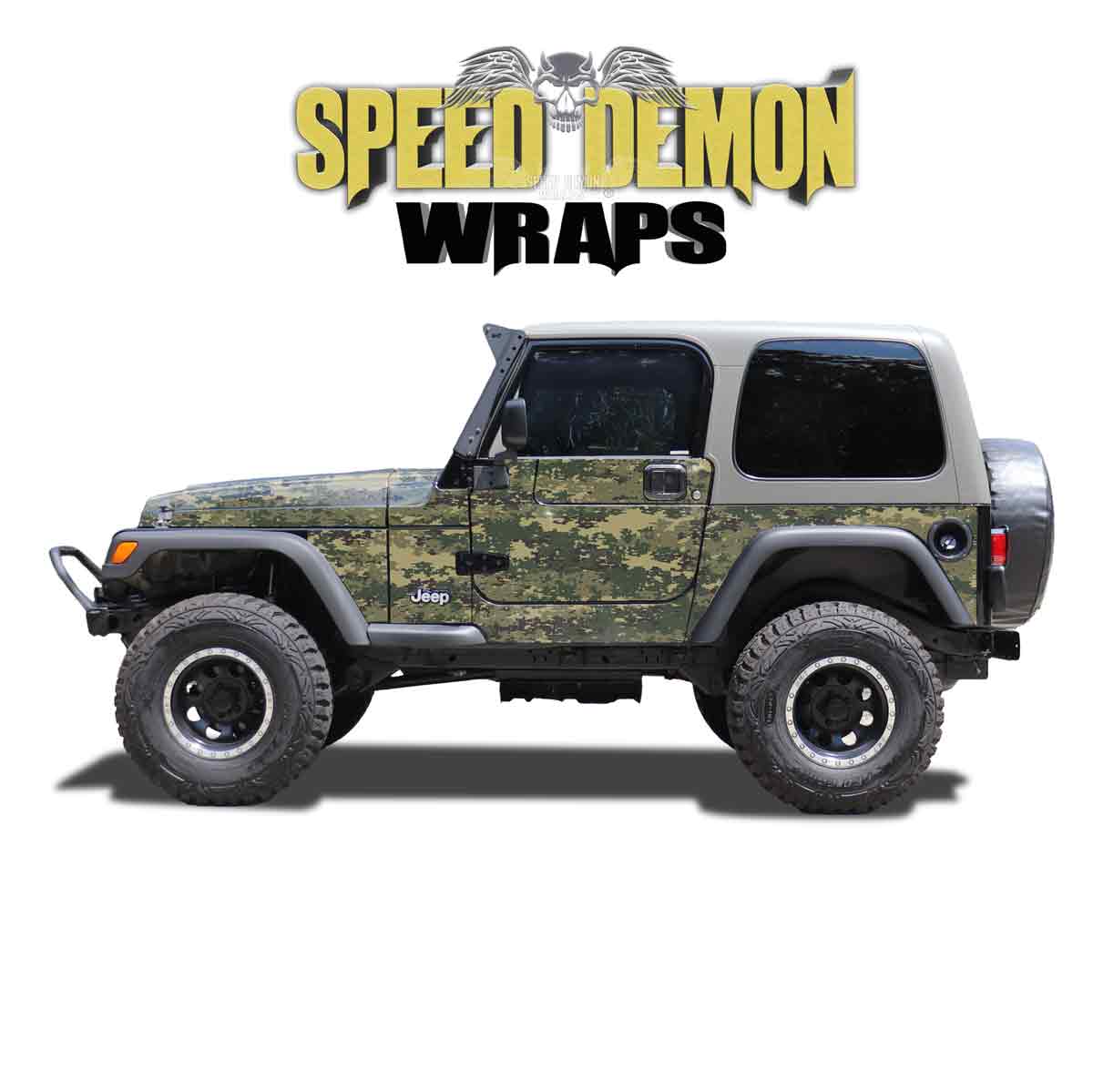Digital Camo - Pre-Cut Jeep Wrangler Wrap Kit - Fits TJ 1996-2006 - Trail Armor Skin