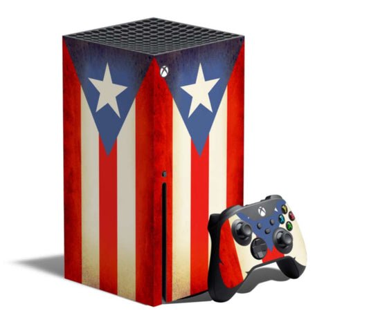 Xbox Console Wrap - Puerto Rican Flag Rustic - Series X