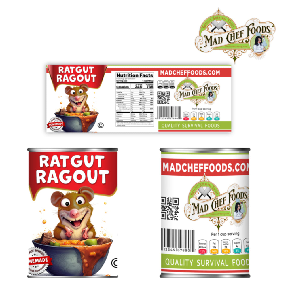 Ratgut Ragout Funny Prank Soup Can Labels Gag Gift