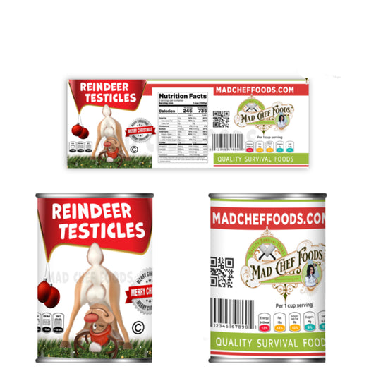 Reindeer Testies Soup Can Labels