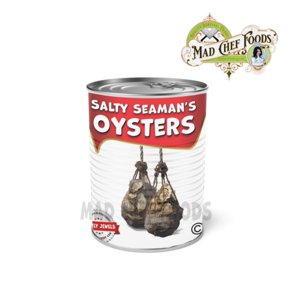 Salty Seamans Oysters Funny Prank Soup Can Labels Gag Gift