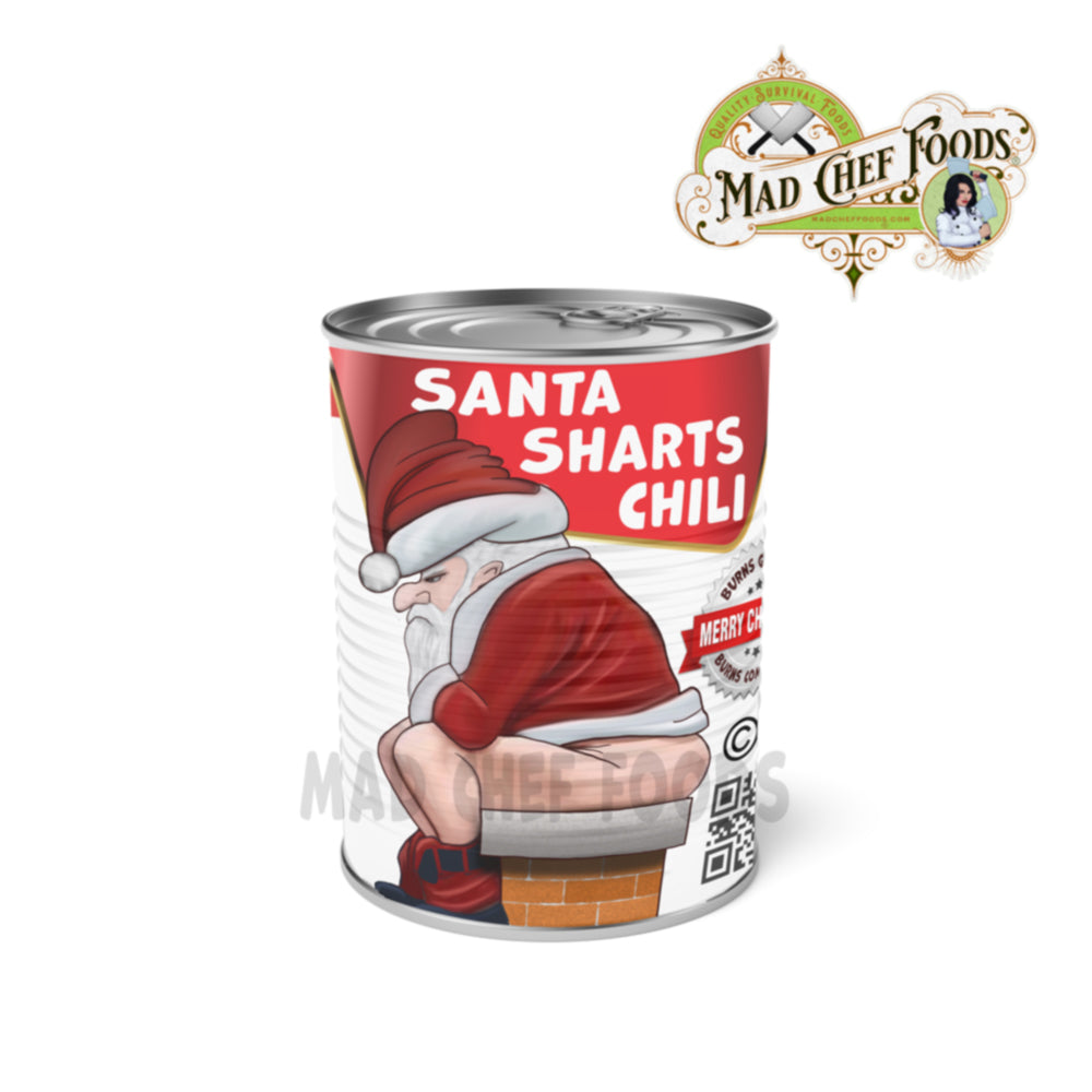 Santa Sharts Chili Funny Prank Soup Can Labels Gag Gift