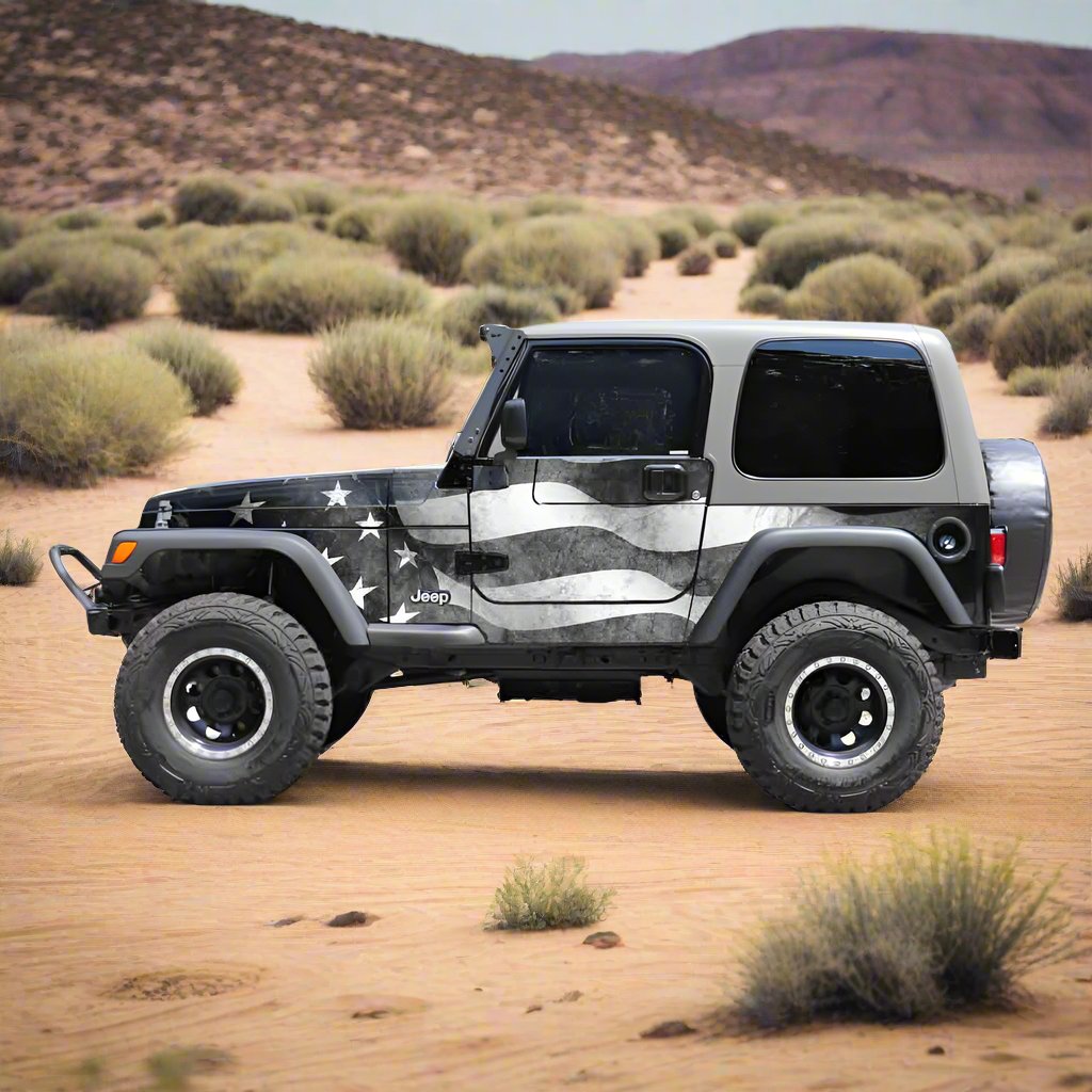 Subdued American Flag Jeep Wrangler TJ Trail-Armor Wrap