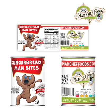 Gingerbread Man Bites Soup Funny Prank Soup Can Labels Gag Gift