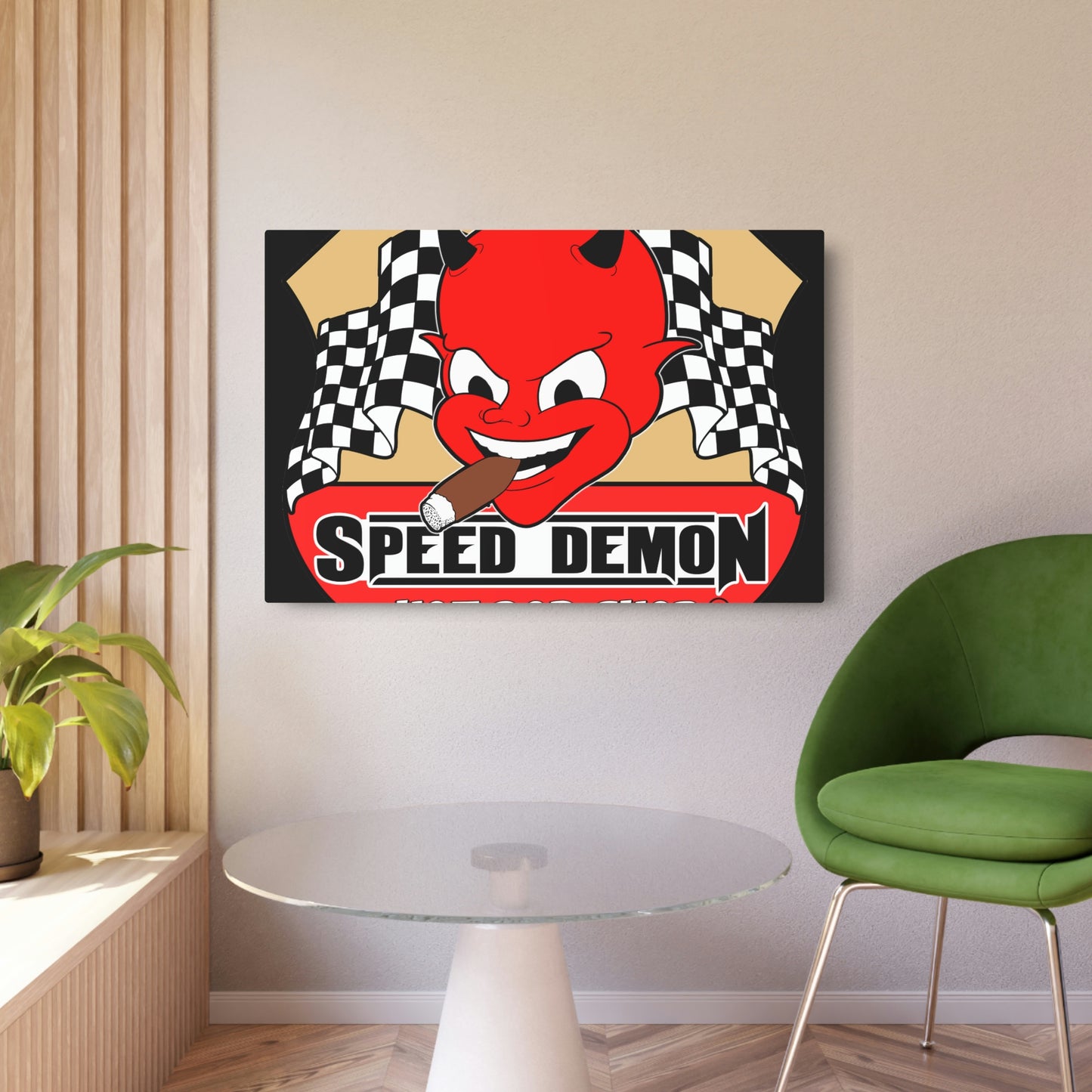 Speed Demon Hot Rod Shop Metal Sign