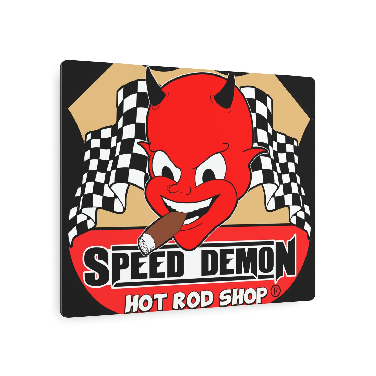 Speed Demon Hot Rod Shop Metal Sign