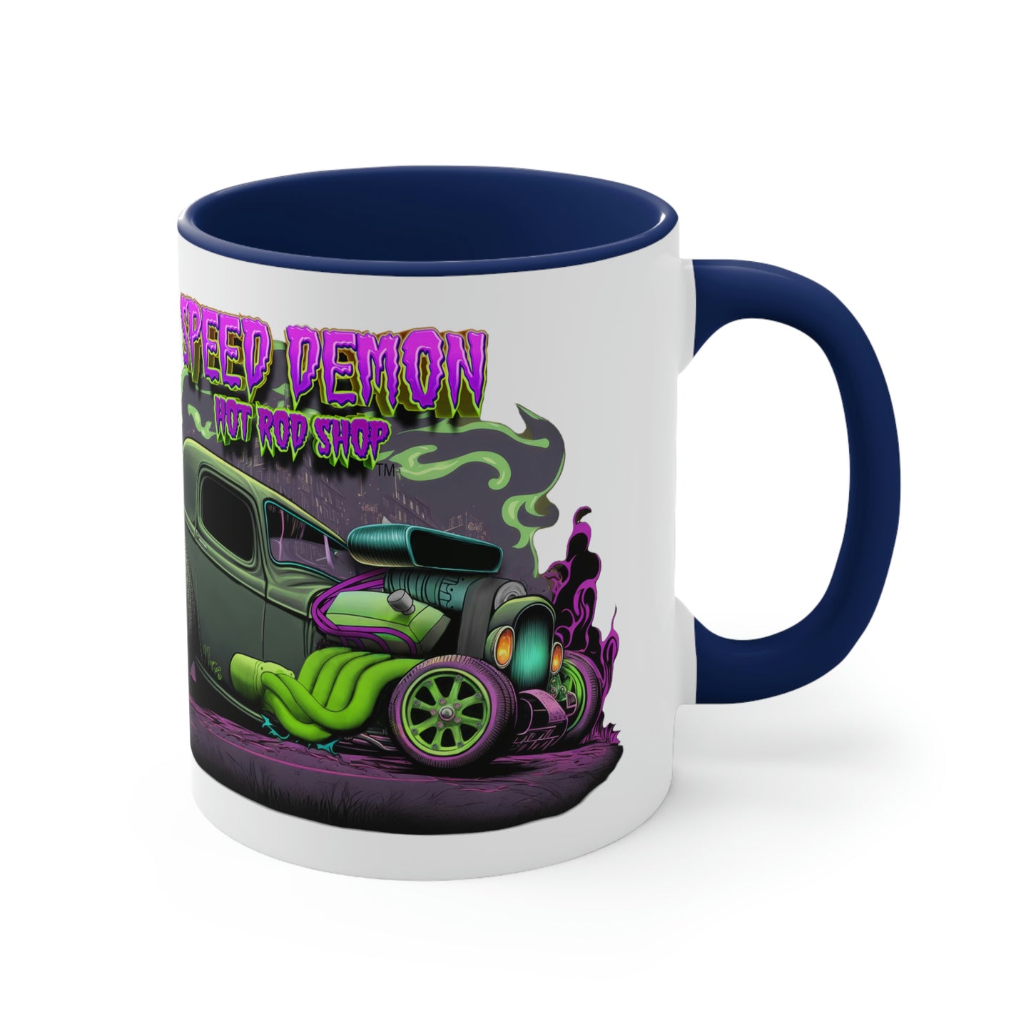 32 Ford Pink & Green Rat Rod - Speed Demon Hot Rod Shop Accent Coffee Mug, 11oz C35501