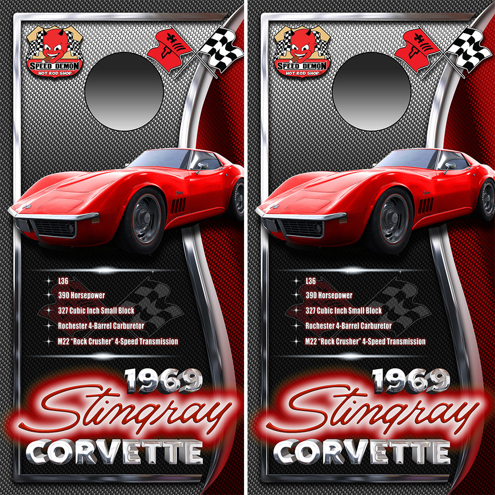 1969 Stingray Corvette Show Car Cornhole Wraps