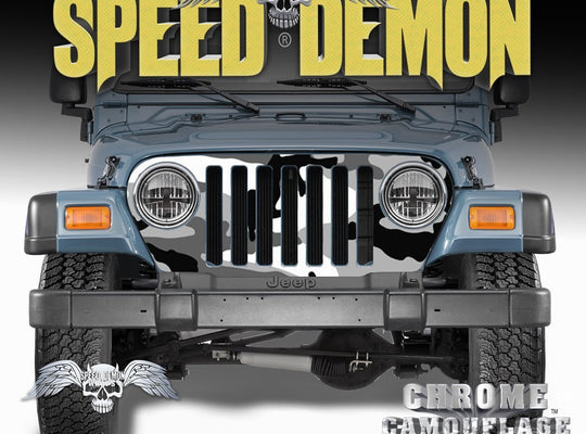 1997-2006 Jeep Grill Wraps Snow Urban Camouflage Camo - Speed Demon Wraps