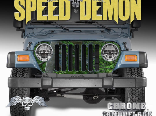 1997-2006 Jeep Grill Wraps True forest Camouflage Camo - Speed Demon Wraps