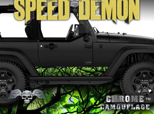 1997-2017 2 Door Jeep Wrangler Rocker-Wraps Camouflage Zombie-Bile - Speed Demon Wraps