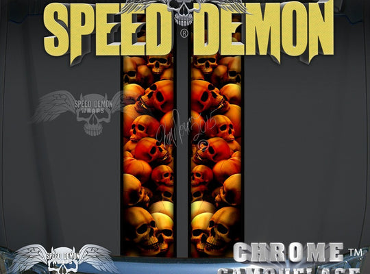 Ford Truck Rally Racing Stripes Red Skull Crusher Skulls - Speed Demon Wraps