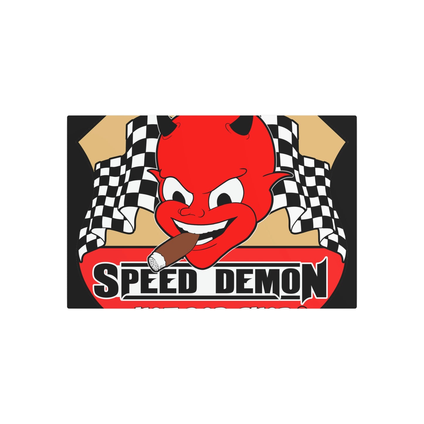 Speed Demon Hot Rod Shop Metal Sign