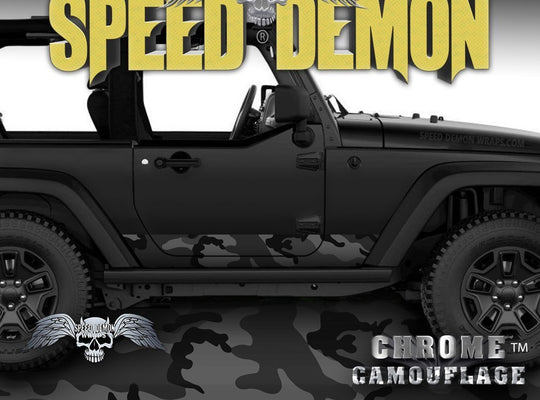 1997-2017 2 Door Jeep Wrangler Rocker Wrap Black Urban - Speed Demon Wraps