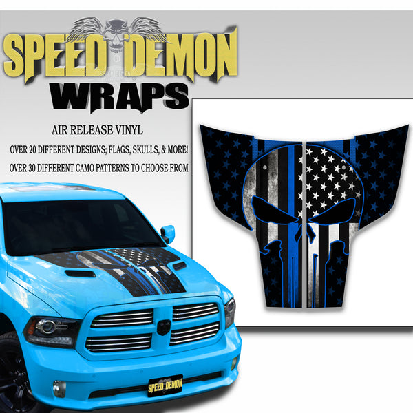 Punisher Dodge Ram Hood Decal Stripes 2009-2017