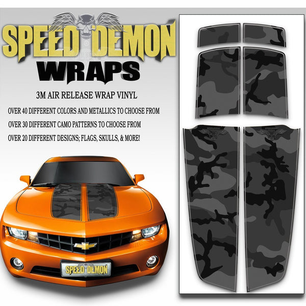 Camaro Camo Stripes Black Urban Camouflage 2010-2015 - Speed Demon Wraps