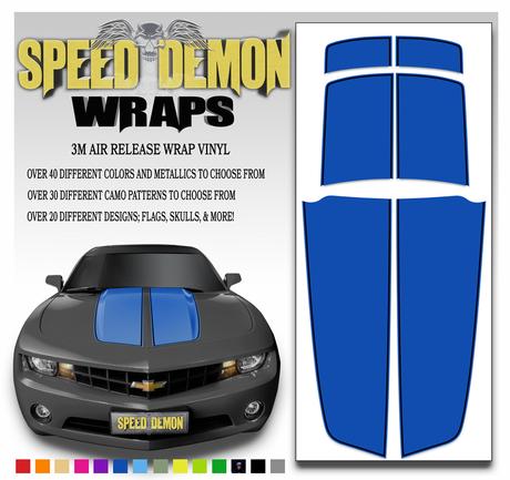 2010-2015 Blue Camaro Stripes W/ Pinstripe