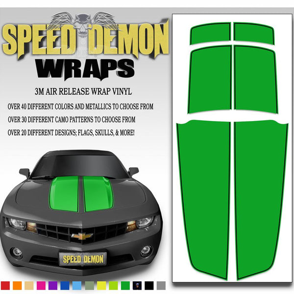 2010-2015 Green Camaro Stripes W/ Pinstripe