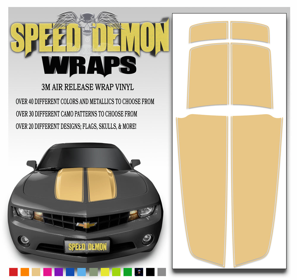 Camaro Stripes Tan with Orange Pinstripe