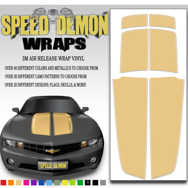 Camaro Stripes Tan with Orange Pinstripe