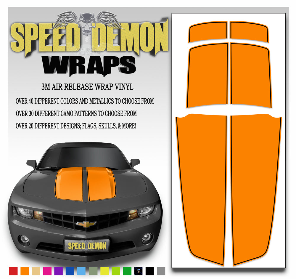 Camaro Stripes Orange with Black Pinstripe