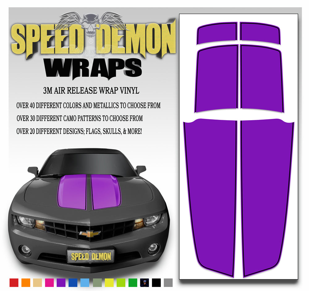 Camaro Stripes Purple with Black Pinstripe