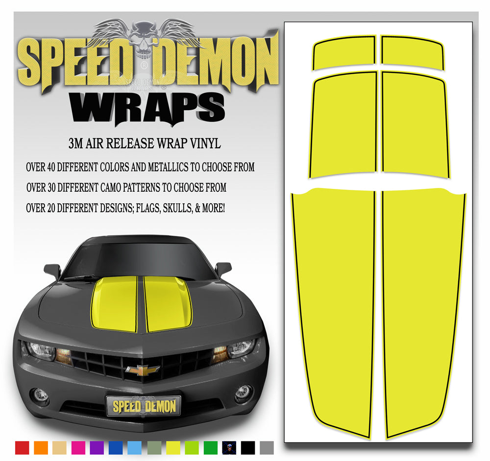 Camaro Stripes Yellow with Black Pinstripe