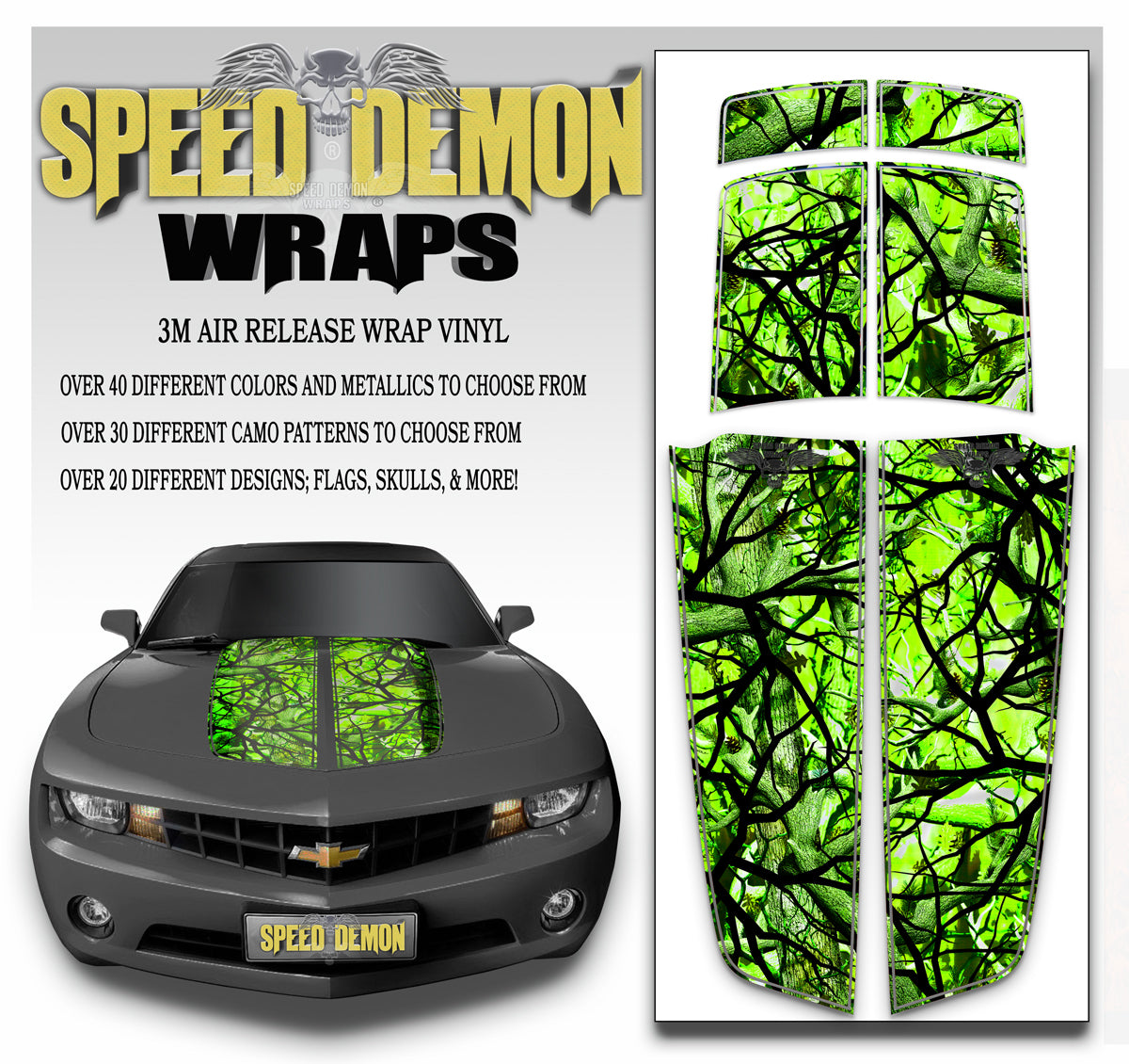 Camaro Camo Stripes Zombie Bile Camouflage 2010-2015