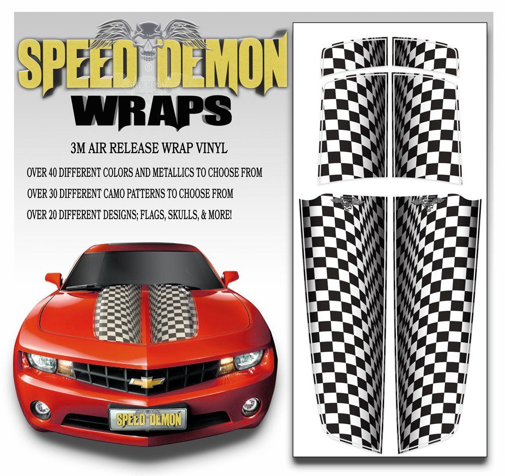 Camaro Stripes Racing Checkerd Flag 2010-2015