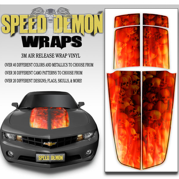 Camaro Stripes Flaming Skull 2010-2015