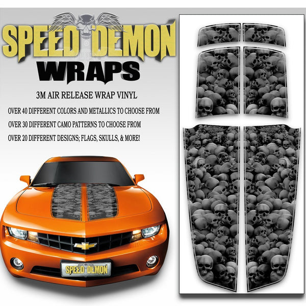 Camaro Racing Stripes Skulls Subdued 2010-2015 - Speed Demon Wraps