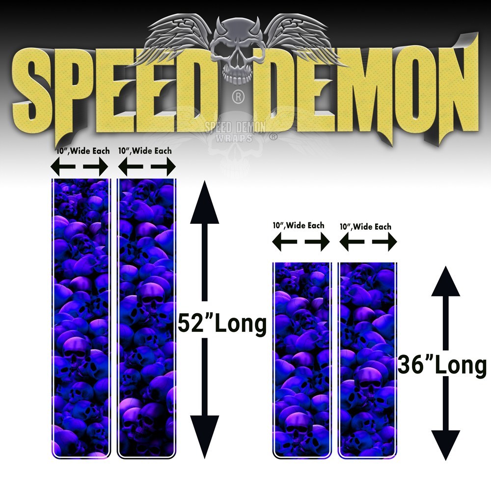 Chevy Silverado Racing Stripes Kit Skulls Blue Purple Hue UG 2014-2015 - Speed Demon Wraps