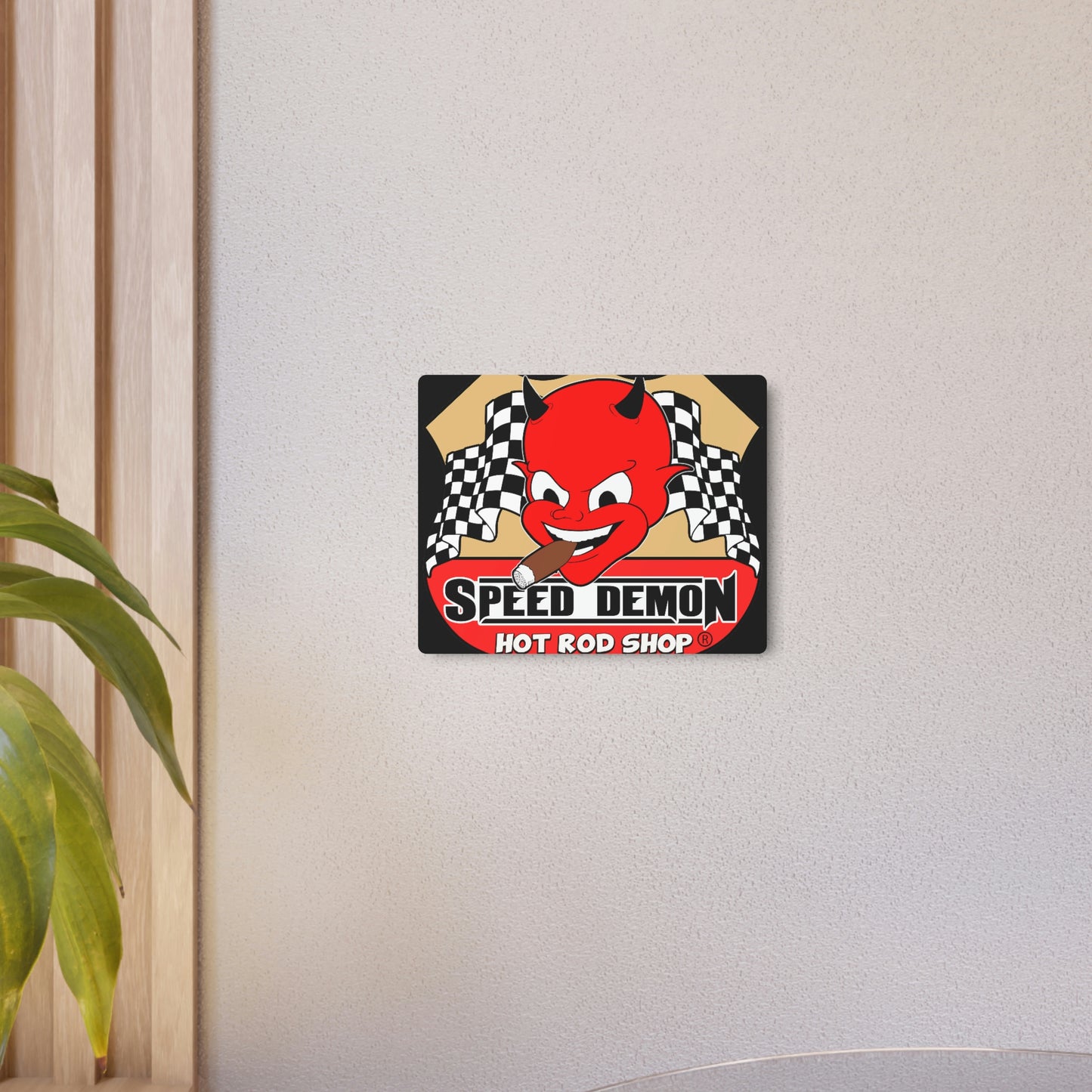 Speed Demon Hot Rod Shop Metal Sign
