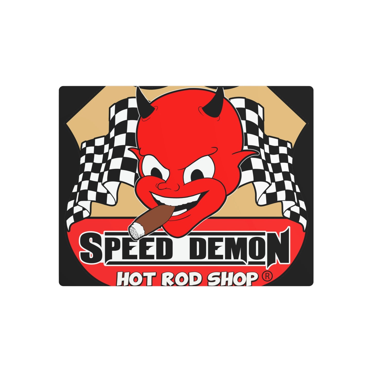 Speed Demon Hot Rod Shop Metal Sign