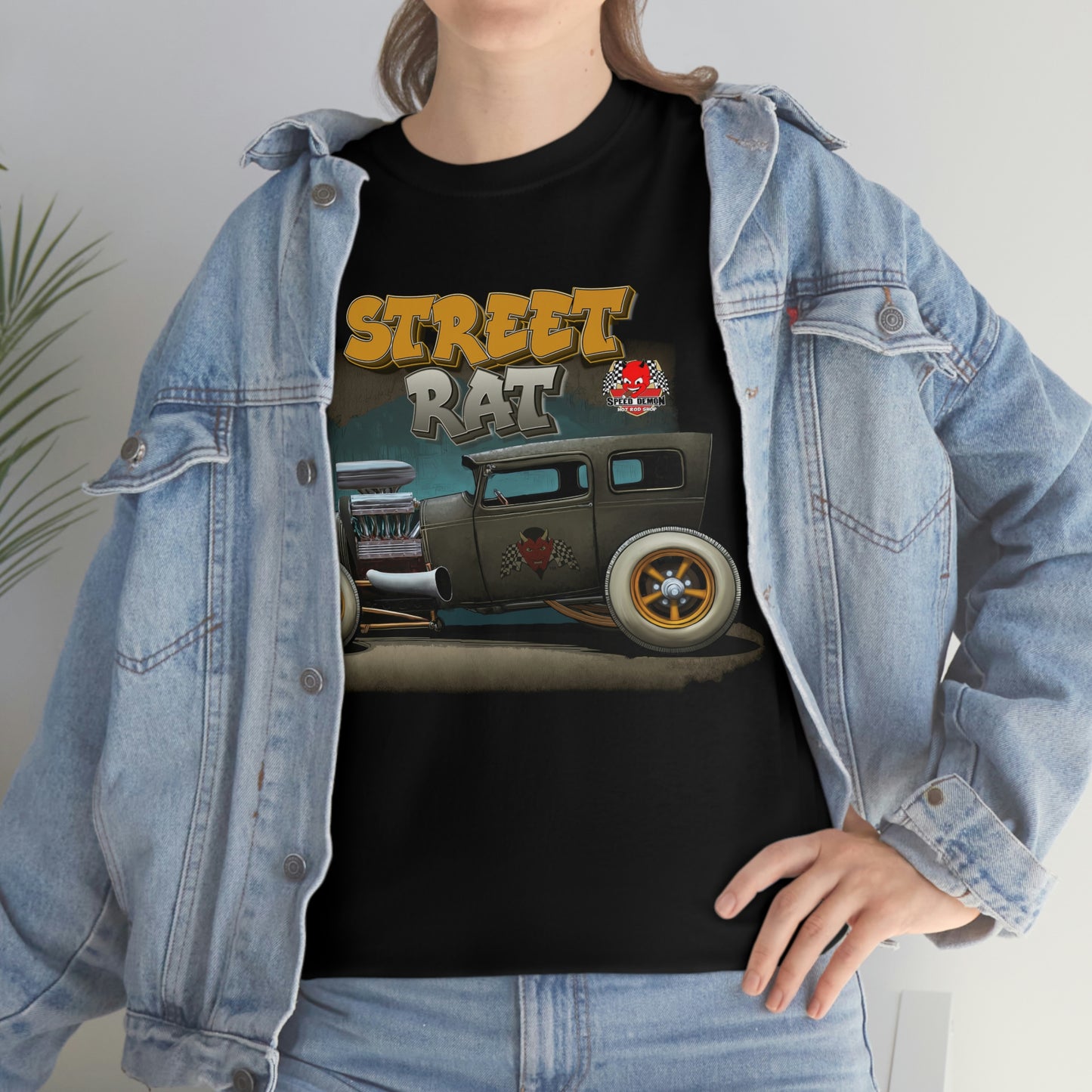 Street Rat - 1929 Model T Rat Rod Speed demon hot rod shop Kustom Kulture Tee Shirt C35502