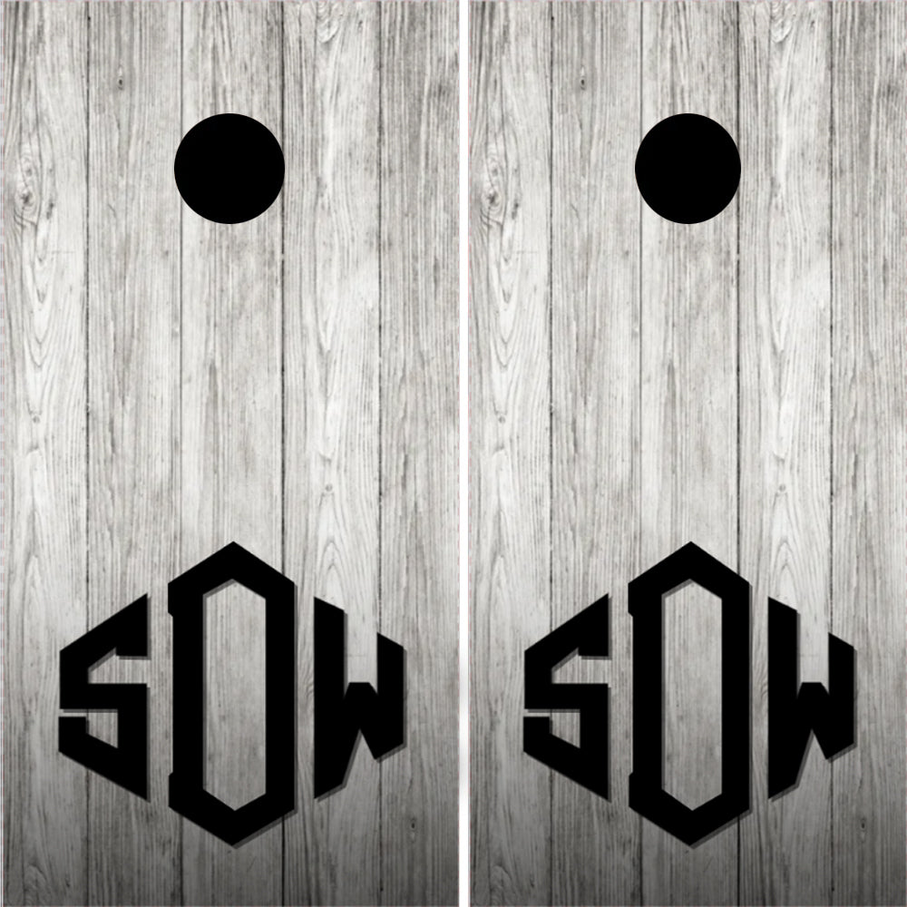 3 Letter Diamond Monogram Cornhole Board Wraps