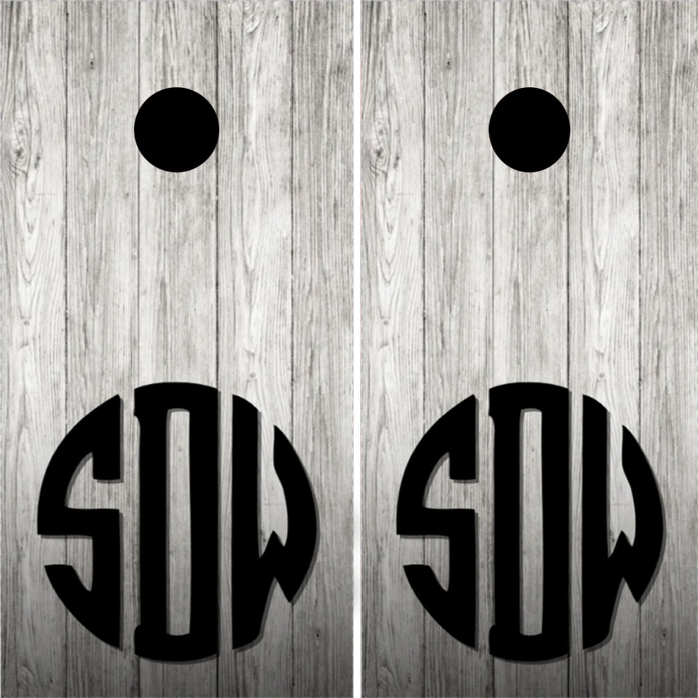 3 Letter Diamond Monogram Cornhole Board Wraps