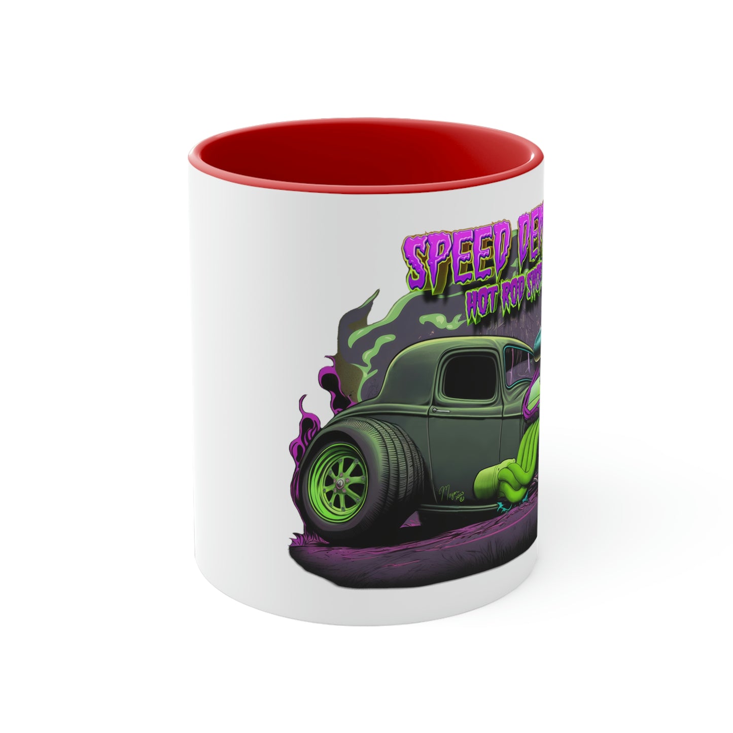 32 Ford Pink & Green Rat Rod - Speed Demon Hot Rod Shop Accent Coffee Mug, 11oz C35501