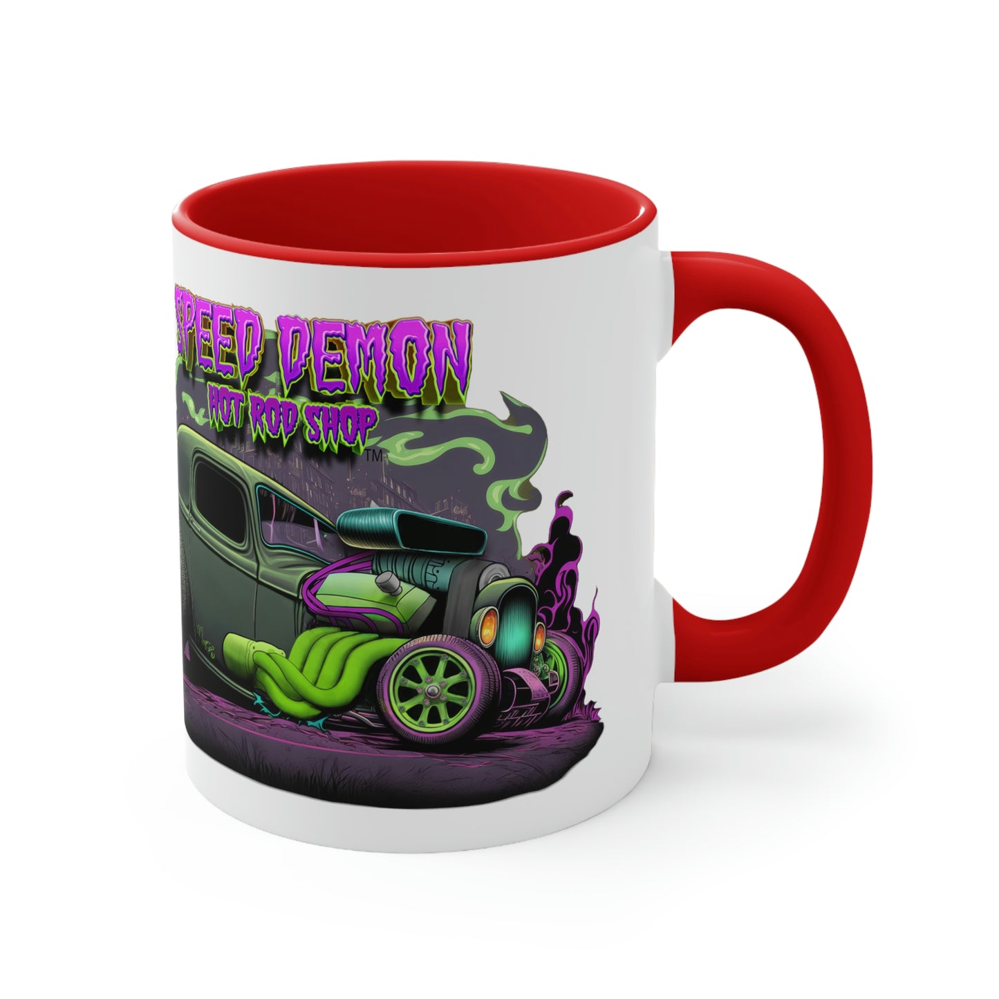 32 Ford Pink & Green Rat Rod - Speed Demon Hot Rod Shop Accent Coffee Mug, 11oz C35501