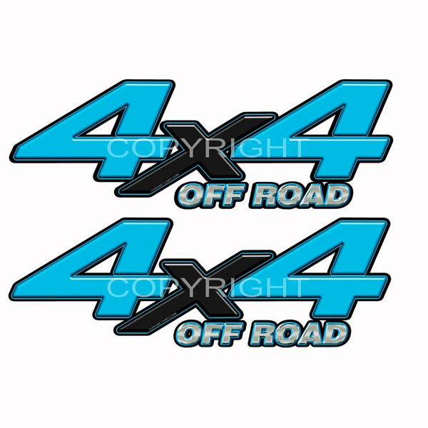 4X4 Truck Decals Lt Blue Blk X - Speed Demon Wraps