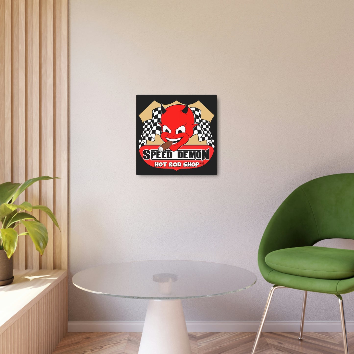 Speed Demon Hot Rod Shop Metal Sign