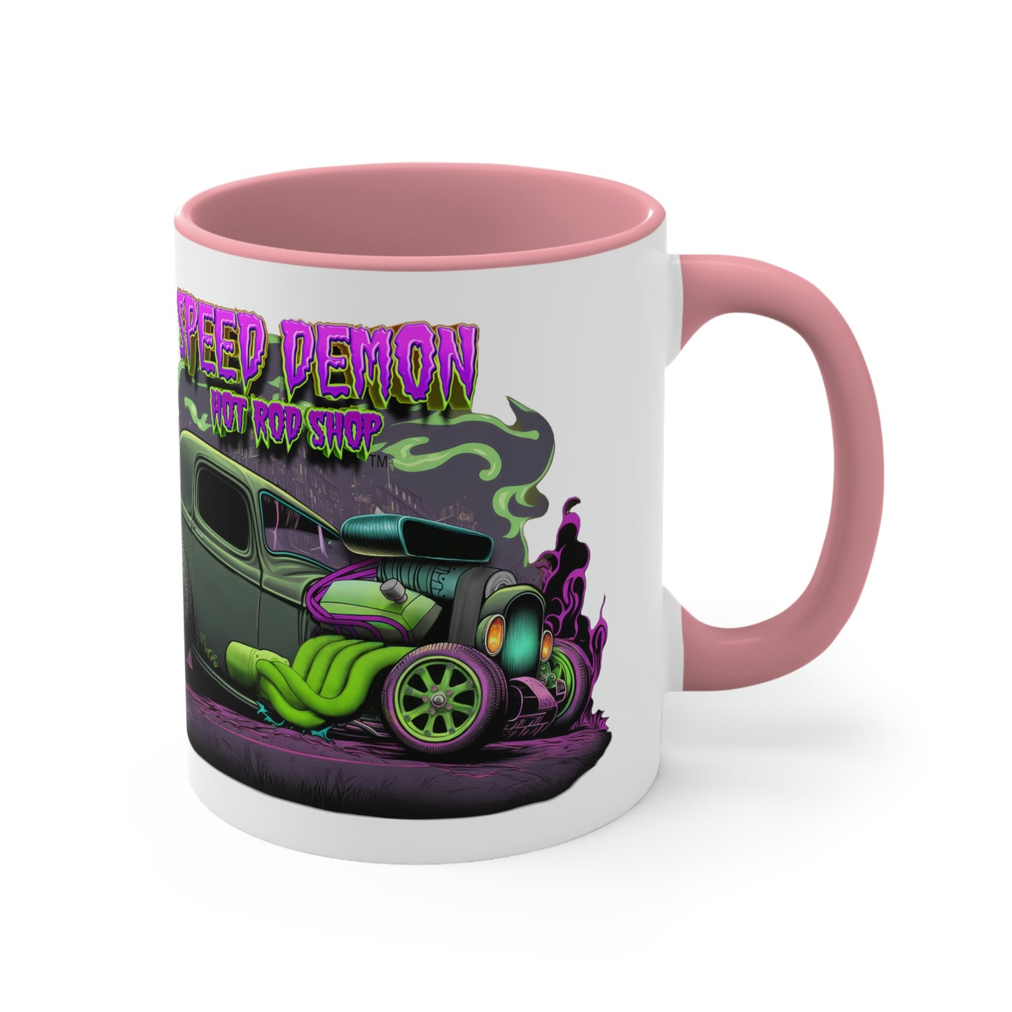 32 Ford Pink & Green Rat Rod - Speed Demon Hot Rod Shop Accent Coffee Mug, 11oz C35501