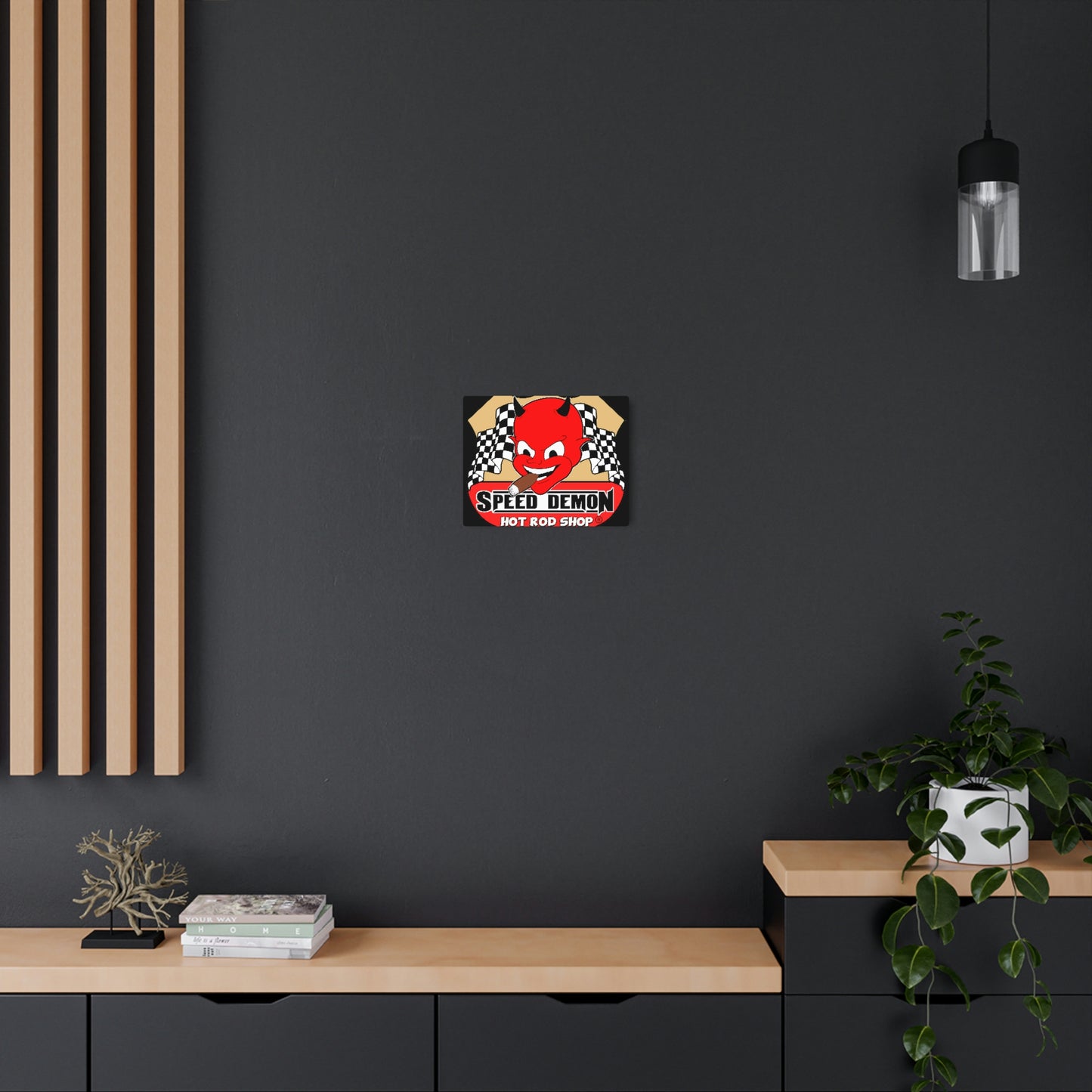 Speed Demon Hot Rod Shop Metal Sign