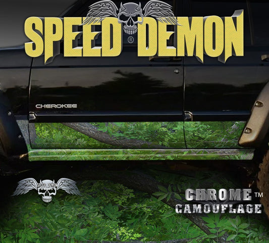 1993-2008 Jeep Cherokee Rocker Panel Wraps Camouflage Forest Camo - Speed Demon Wraps