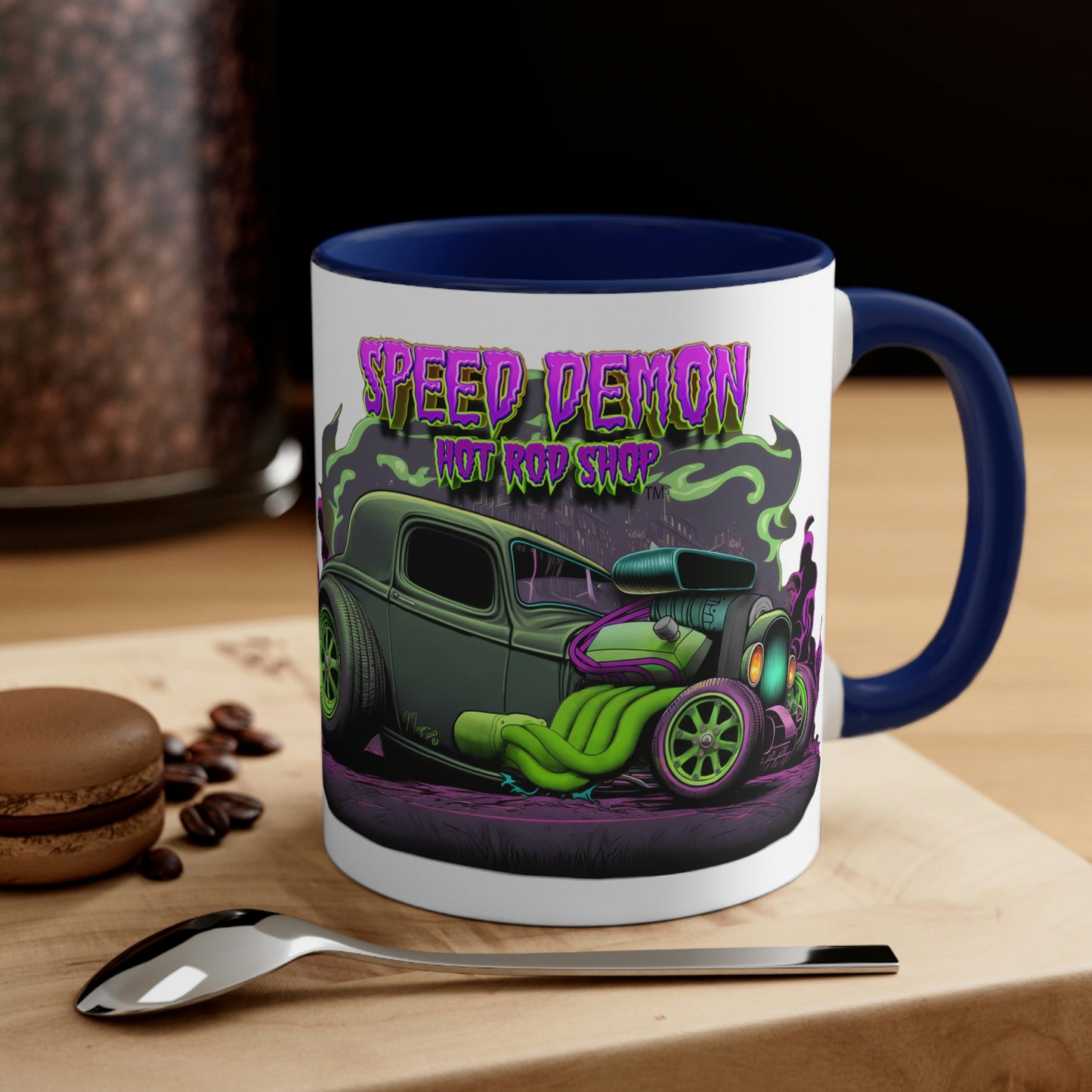 32 Ford Pink & Green Rat Rod - Speed Demon Hot Rod Shop Accent Coffee Mug, 11oz C35501